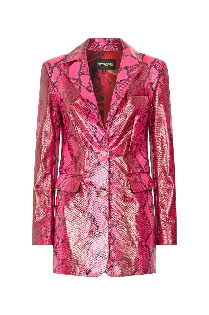 Roberto Cavalli Shiny Python-Print Jacket
