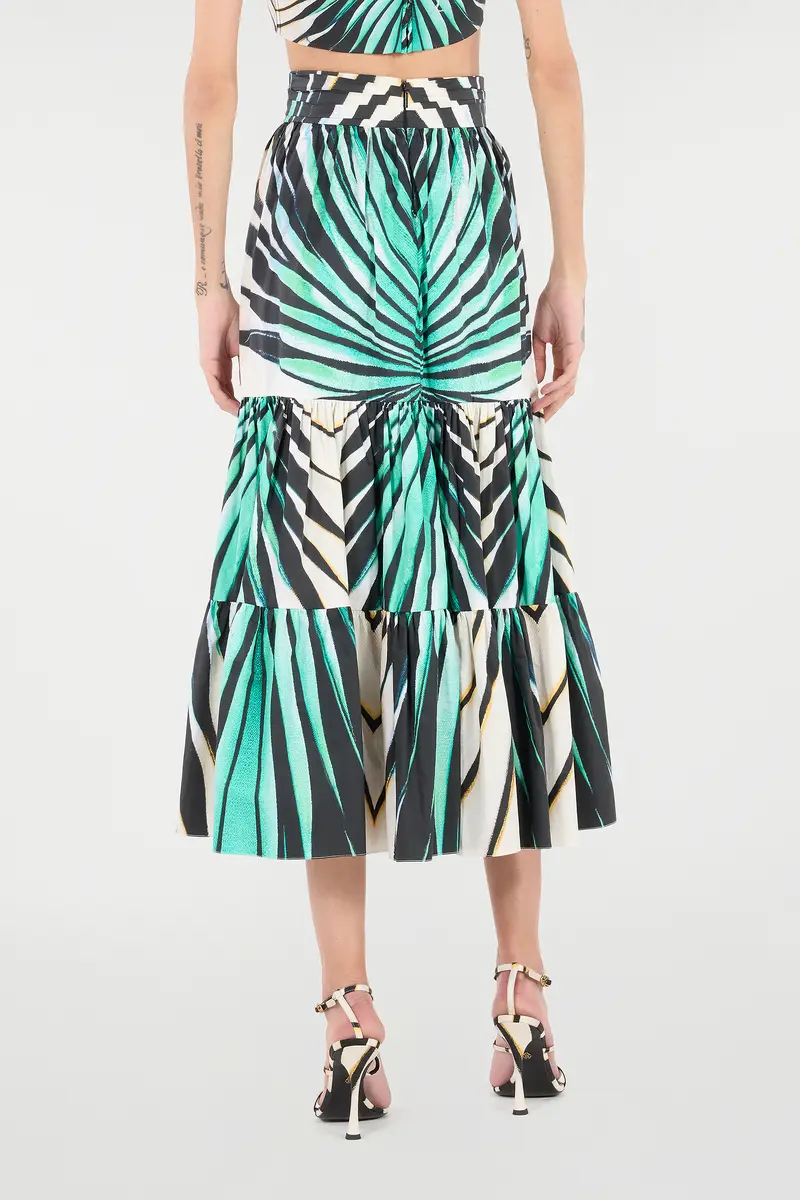 Roberto Cavalli Ray Of Sea Print Cotton Midi Skirt | Thumbnail 3 Roberto Cavalli Ray Of Sea Print Cotton Midi Skirt | Thumbnail 3