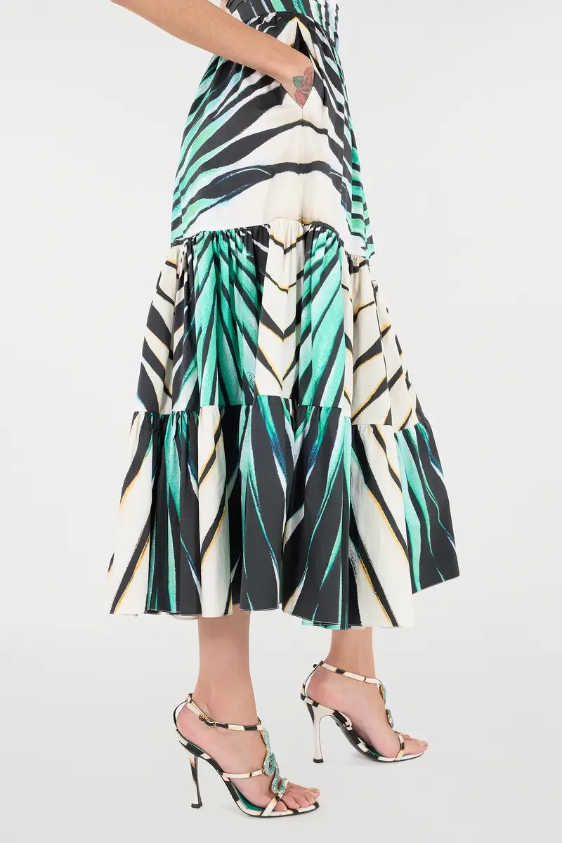 Roberto Cavalli Ray Of Sea Print Cotton Midi Skirt | Thumbnail 5 Roberto Cavalli Ray Of Sea Print Cotton Midi Skirt | Thumbnail 5