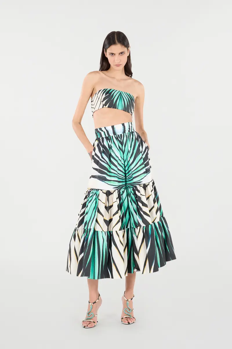 Roberto Cavalli Ray Of Sea Print Cotton Midi Skirt | Thumbnail 7 Roberto Cavalli Ray Of Sea Print Cotton Midi Skirt | Thumbnail 7