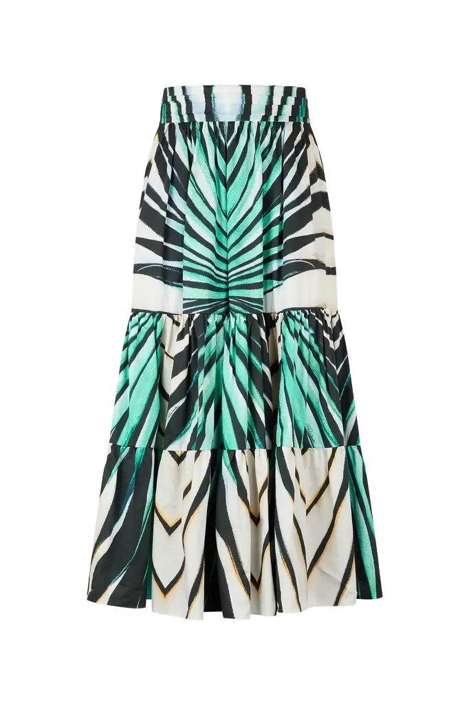 Ray Of Sea Print Cotton Midi Skirt Ray Of Sea Print Cotton Midi Skirt