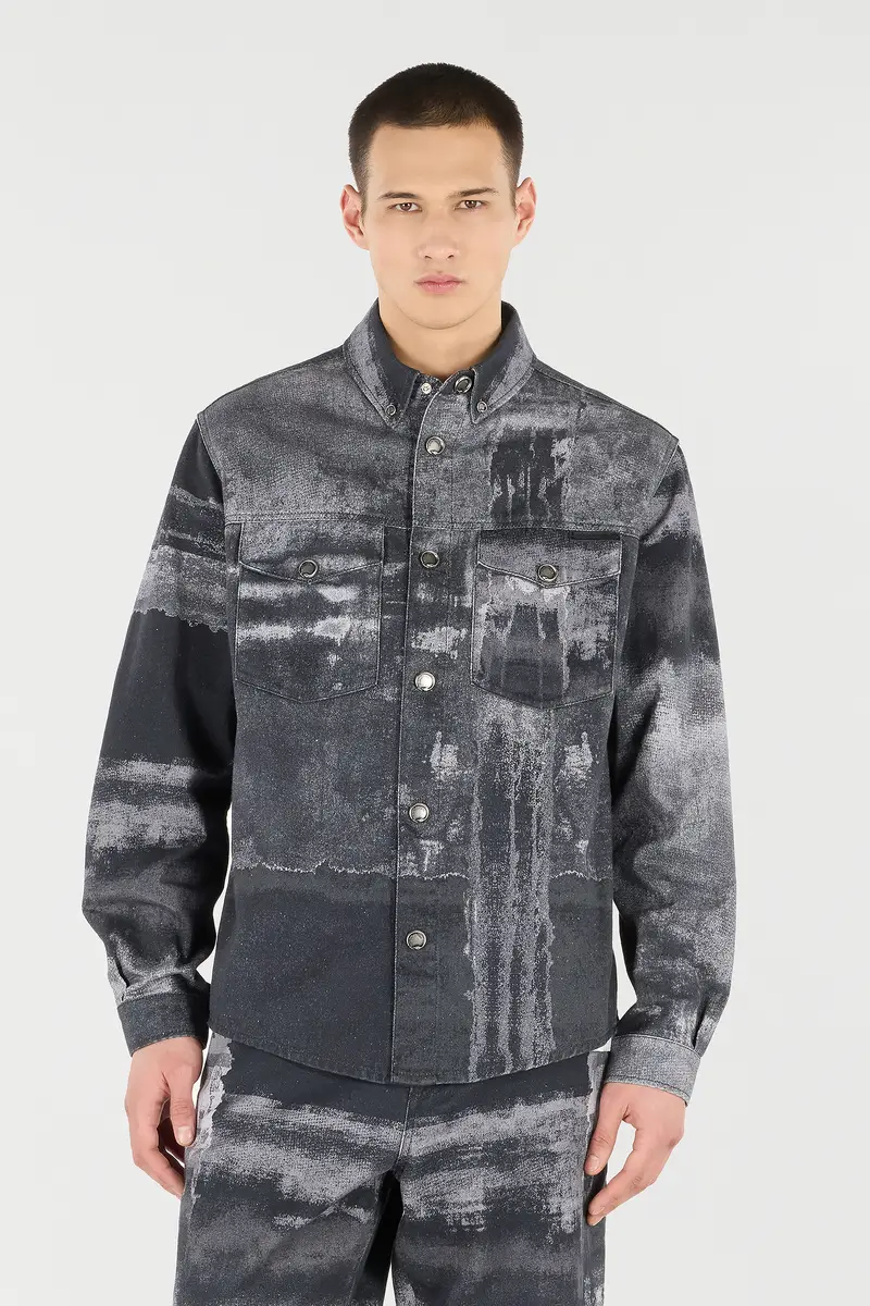 Roberto Cavalli Denim Overshirt With Used Effect | Thumbnail 2 Roberto Cavalli Denim Overshirt With Used Effect | Thumbnail 2