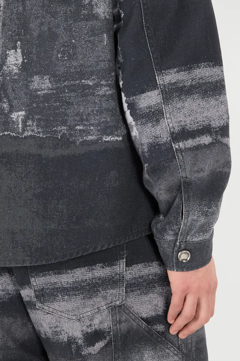 Roberto Cavalli Denim Overshirt With Used Effect | Thumbnail 5 Roberto Cavalli Denim Overshirt With Used Effect | Thumbnail 5