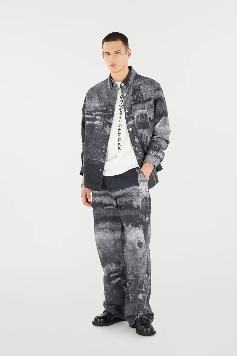 Roberto Cavalli Denim Overshirt With Used Effect | Thumbnail 6 Roberto Cavalli Denim Overshirt With Used Effect | Thumbnail 6