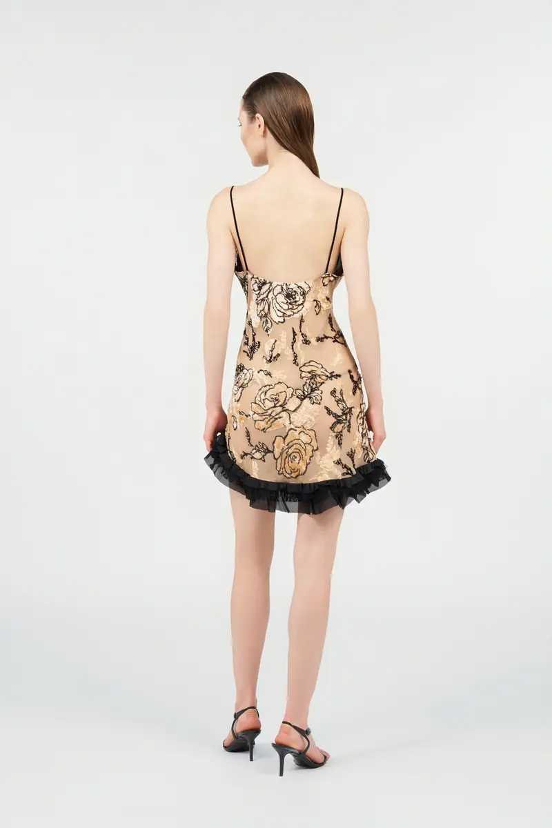 Roberto Cavalli Floral Devoré Silk Dress Mini | Thumbnail 3