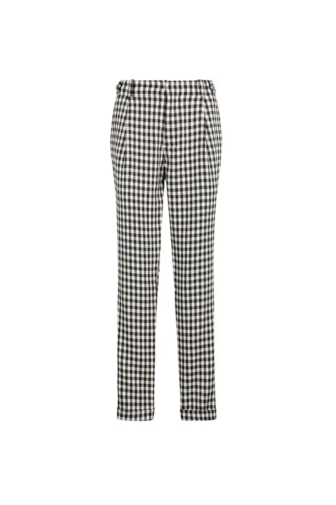 Roberto Cavalli Gingham Straight-Leg Tailored Trousers | Image 1 Roberto Cavalli Gingham Straight-Leg Tailored Trousers | Image 1
