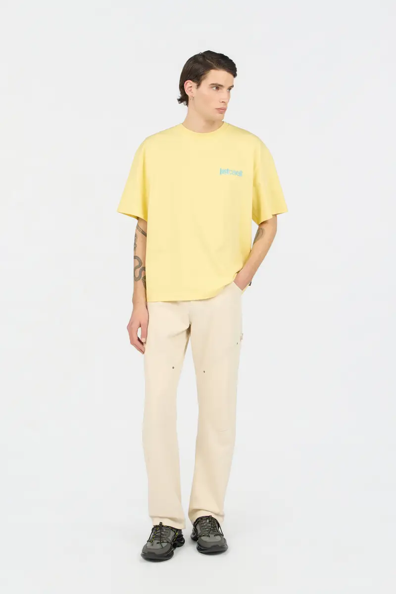 Roberto Cavalli Yellow T-Shirt With Logo | Thumbnail 6