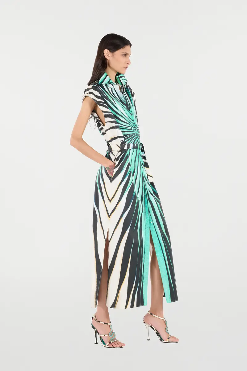 Roberto Cavalli Ray Of Sea Print Midi Dress | Thumbnail 2 Roberto Cavalli Ray Of Sea Print Midi Dress | Thumbnail 2