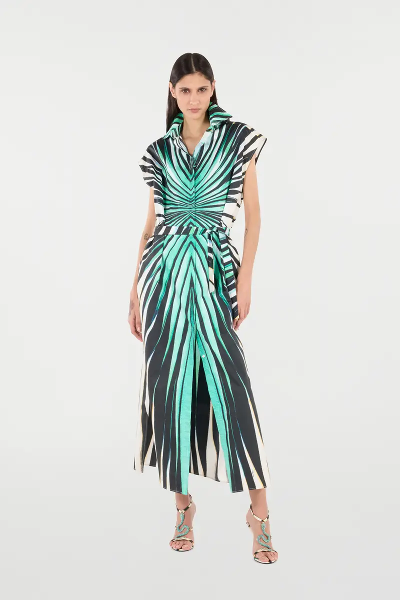 Roberto Cavalli Ray Of Sea Print Midi Dress | Thumbnail 7 Roberto Cavalli Ray Of Sea Print Midi Dress | Thumbnail 7