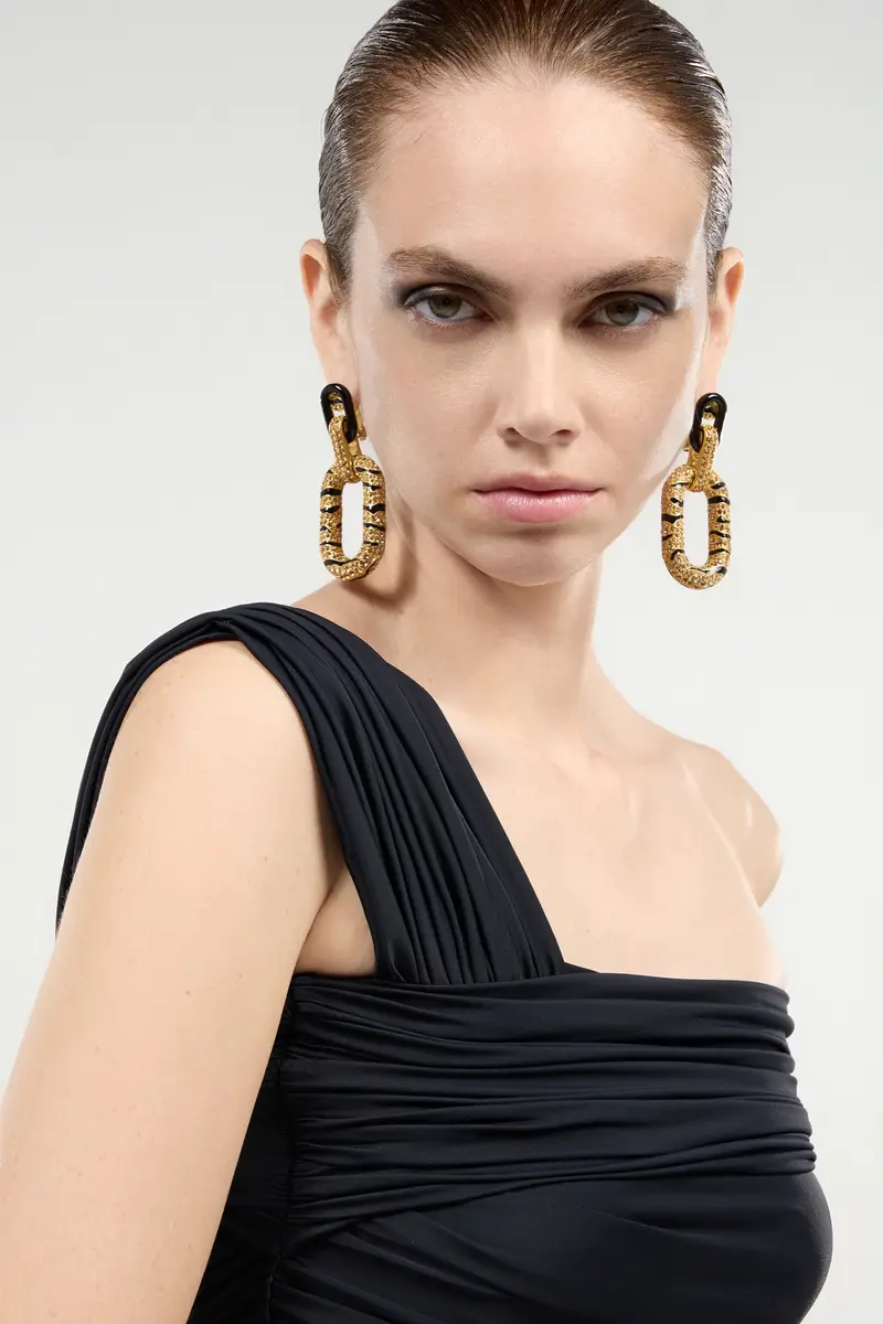 Roberto Cavalli Black Mini Dress With Ruffles | Thumbnail 5