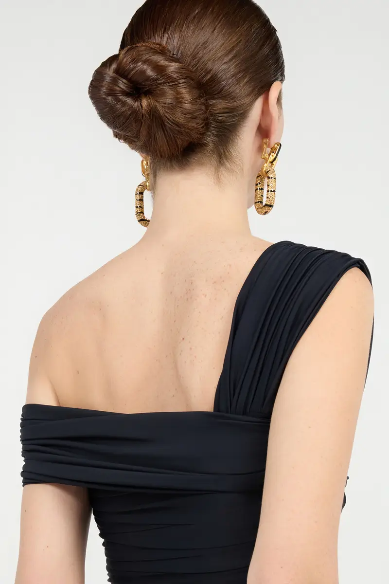 Roberto Cavalli Black Mini Dress With Ruffles | Thumbnail 6
