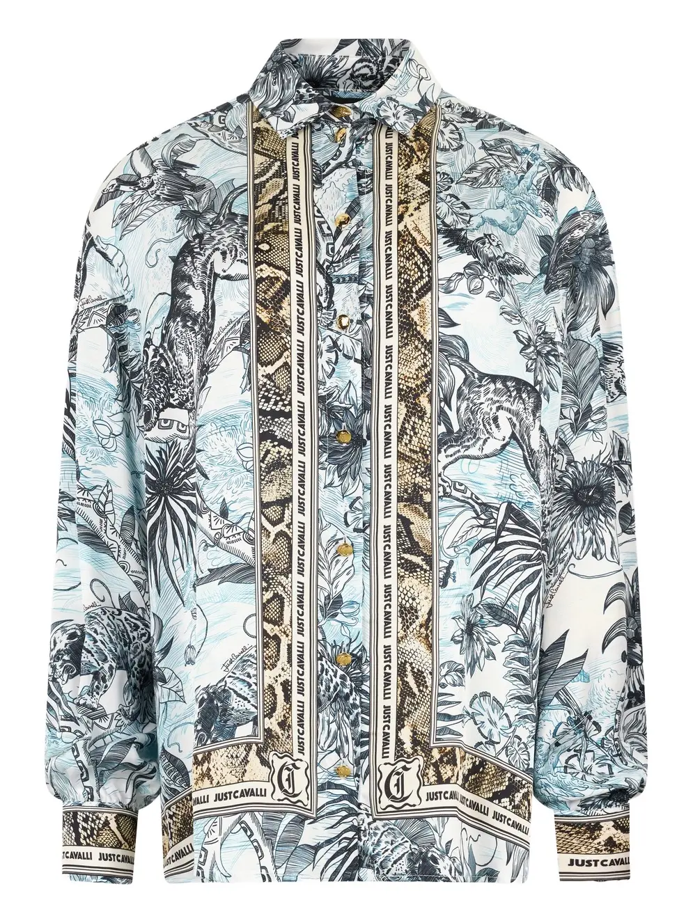 Shirt With Python And Jungle Print