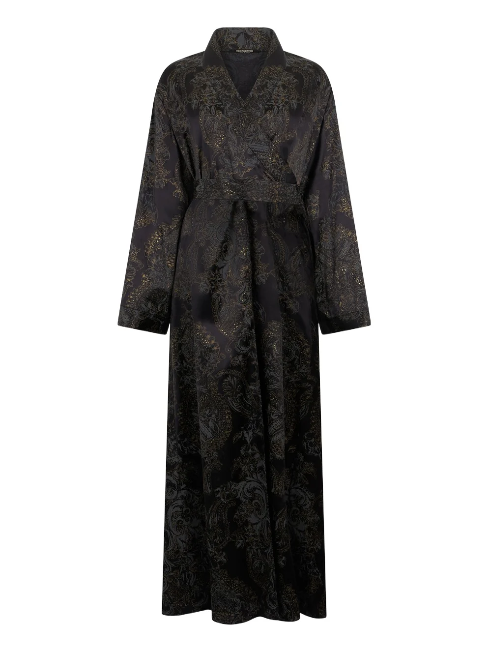 Ornamental Black Silk Kimono Dress Ornamental Black Silk Kimono Dress