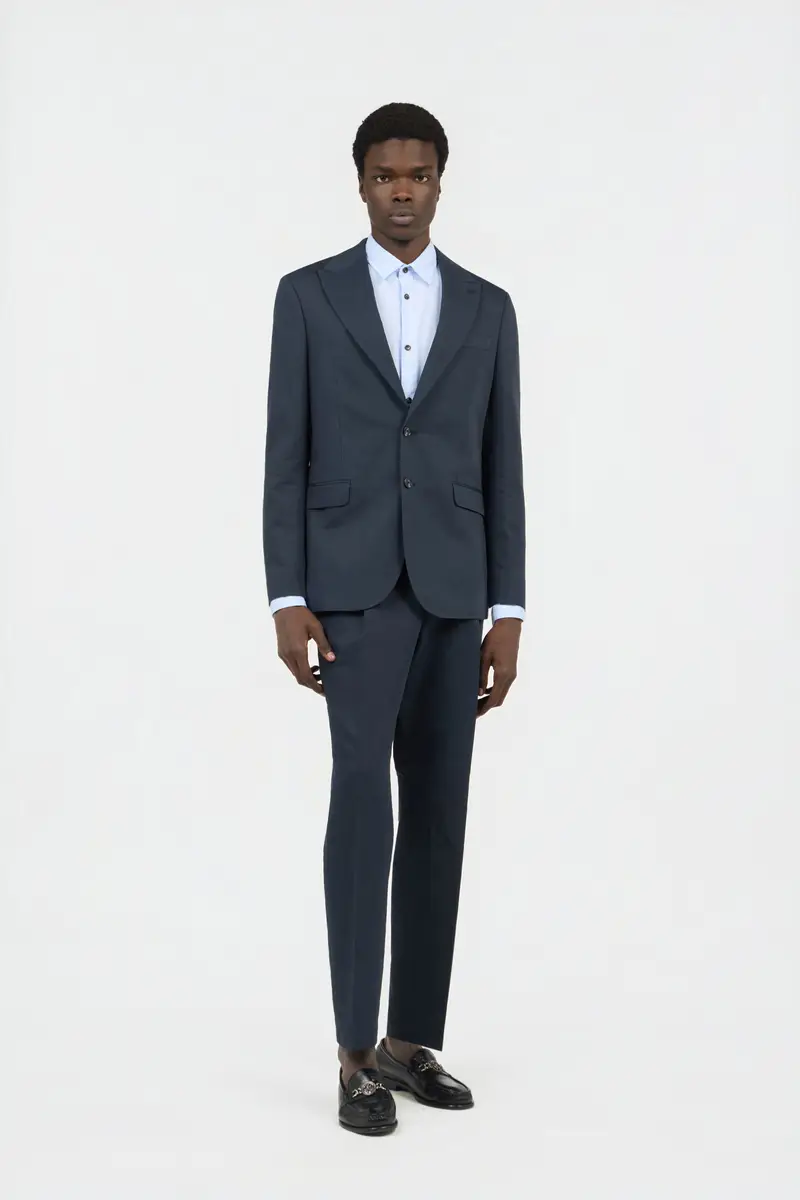 Roberto Cavalli Blue Cotton and Linen Suit | Thumbnail 2 Roberto Cavalli Blue Cotton and Linen Suit | Thumbnail 2