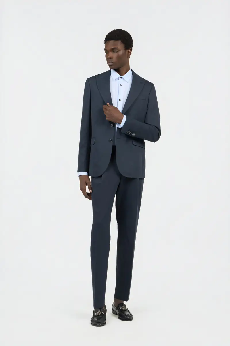 Roberto Cavalli Blue Cotton and Linen Suit | Thumbnail 6 Roberto Cavalli Blue Cotton and Linen Suit | Thumbnail 6