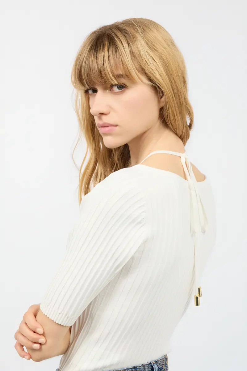 Roberto Cavalli Three-Quarter-Sleeve Crop Top | Thumbnail 5 Roberto Cavalli Three-Quarter-Sleeve Crop Top | Thumbnail 5
