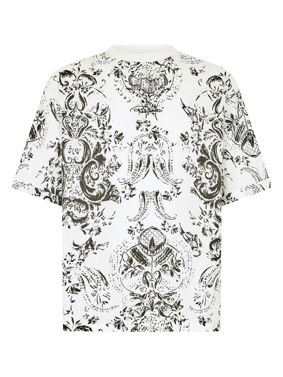 White T-shirt with Ornamental Design