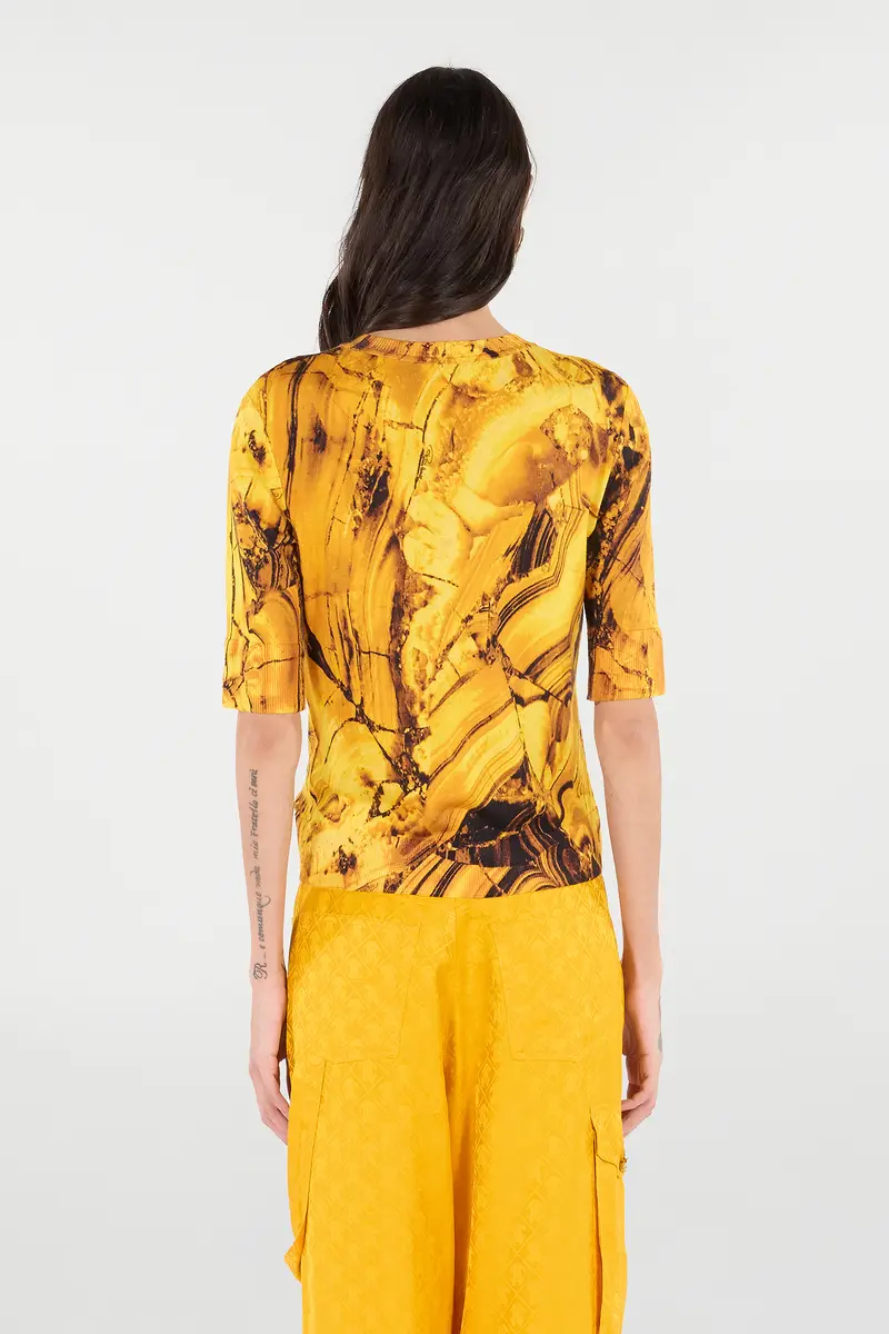 Roberto Cavalli Silk And Wool Sweater With Tigereye Print | Thumbnail 3 Roberto Cavalli Silk And Wool Sweater With Tigereye Print | Thumbnail 3