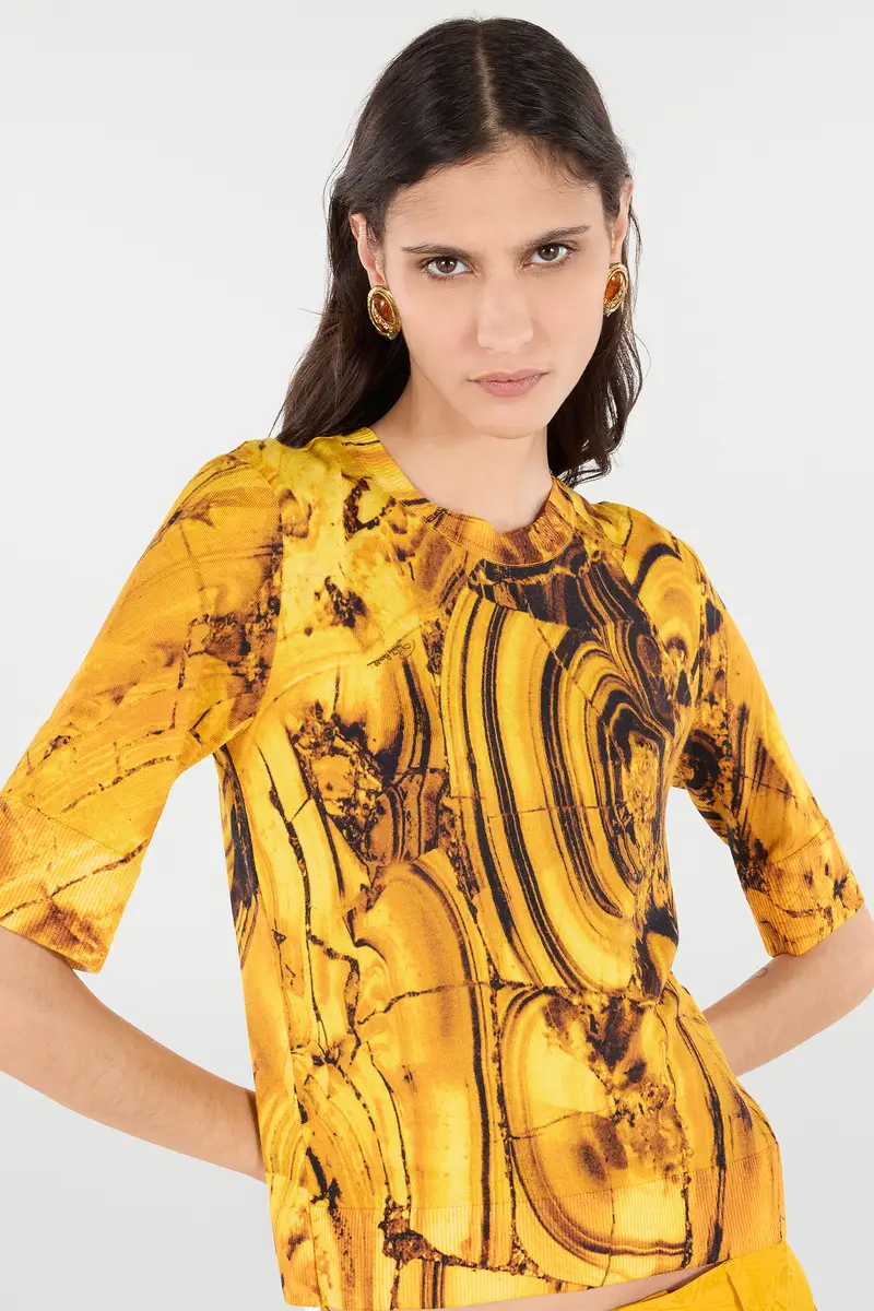 Roberto Cavalli Silk And Wool Sweater With Tigereye Print | Thumbnail 5 Roberto Cavalli Silk And Wool Sweater With Tigereye Print | Thumbnail 5