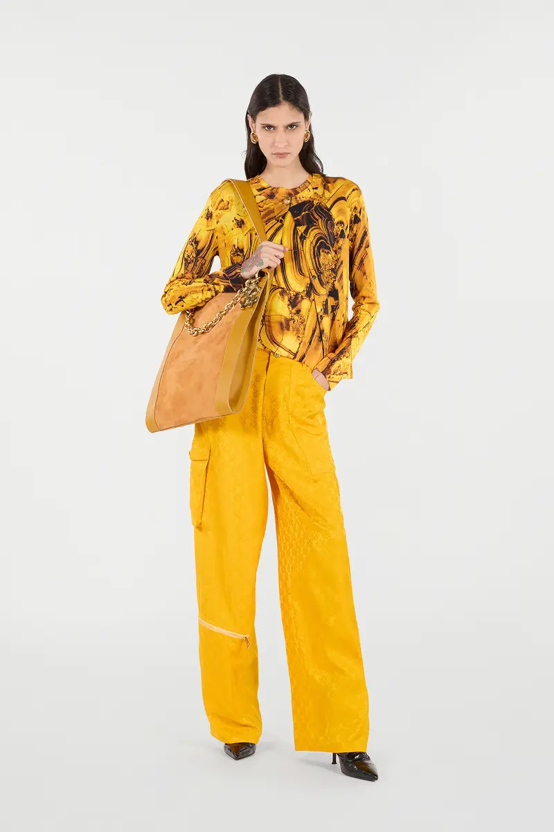 Roberto Cavalli Silk And Wool Sweater With Tigereye Print | Thumbnail 7 Roberto Cavalli Silk And Wool Sweater With Tigereye Print | Thumbnail 7