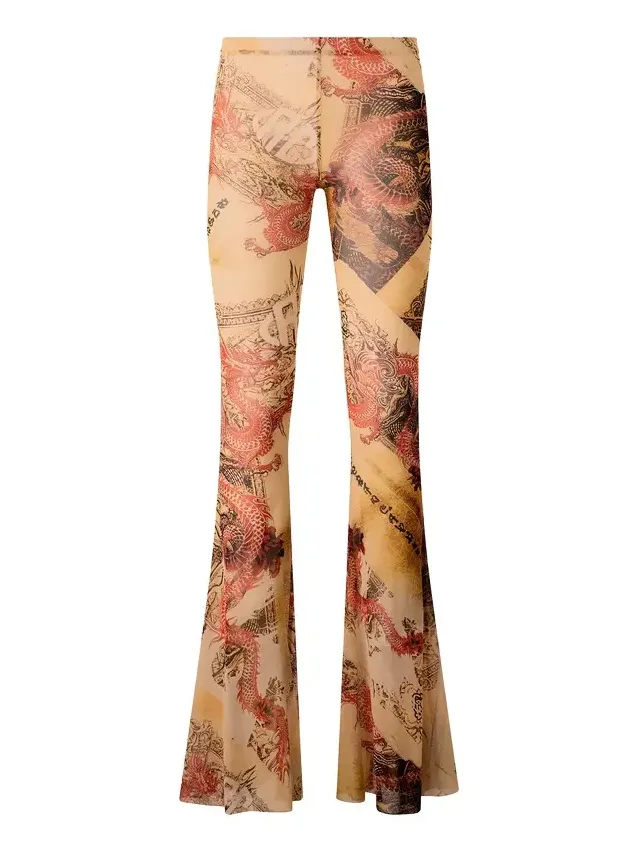 Roberto Cavalli Pants With Oriental Print