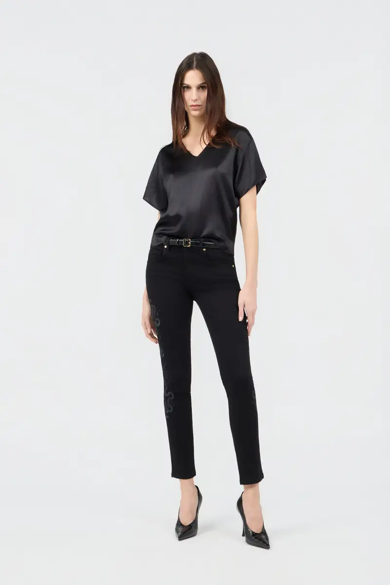 Roberto Cavalli Black Silk Top With Cut-Outs | Thumbnail 6 Roberto Cavalli Black Silk Top With Cut-Outs | Thumbnail 6