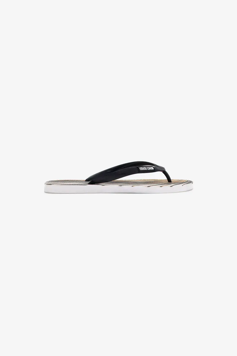 Roberto Cavalli Ray of Gold Print Rubber Flip-Flops | Thumbnail 2
