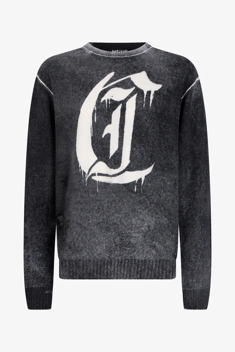 Roberto Cavalli Washed Black Sweater | Thumbnail 2 Roberto Cavalli Washed Black Sweater | Thumbnail 2