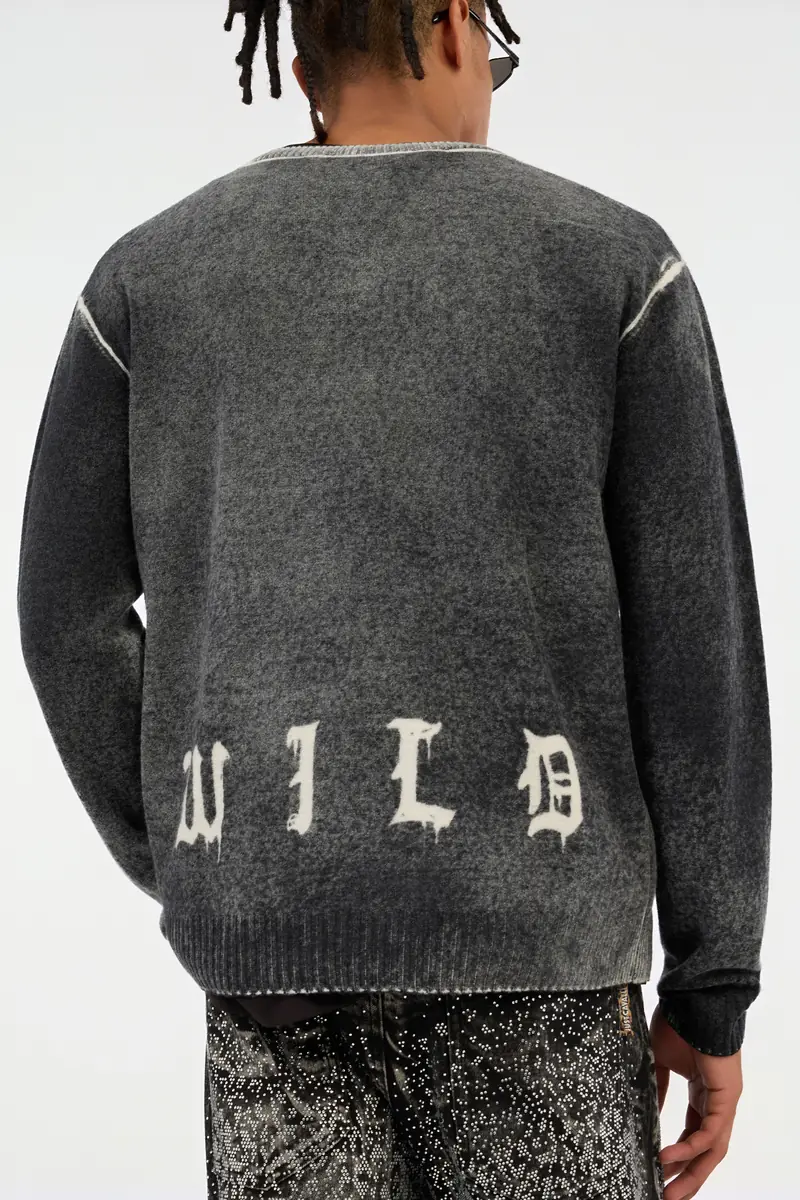 Roberto Cavalli Washed Black Sweater | Thumbnail 5 Roberto Cavalli Washed Black Sweater | Thumbnail 5