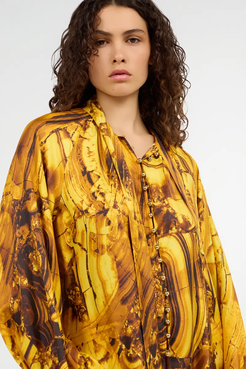 Roberto Cavalli Tigereye Print Silk Shirt | Thumbnail 5 Roberto Cavalli Tigereye Print Silk Shirt | Thumbnail 5