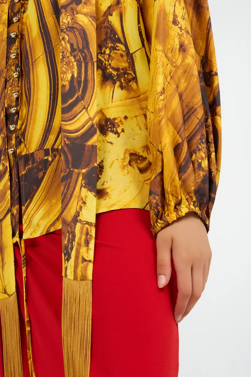 Roberto Cavalli Tigereye Print Silk Shirt | Thumbnail 6 Roberto Cavalli Tigereye Print Silk Shirt | Thumbnail 6
