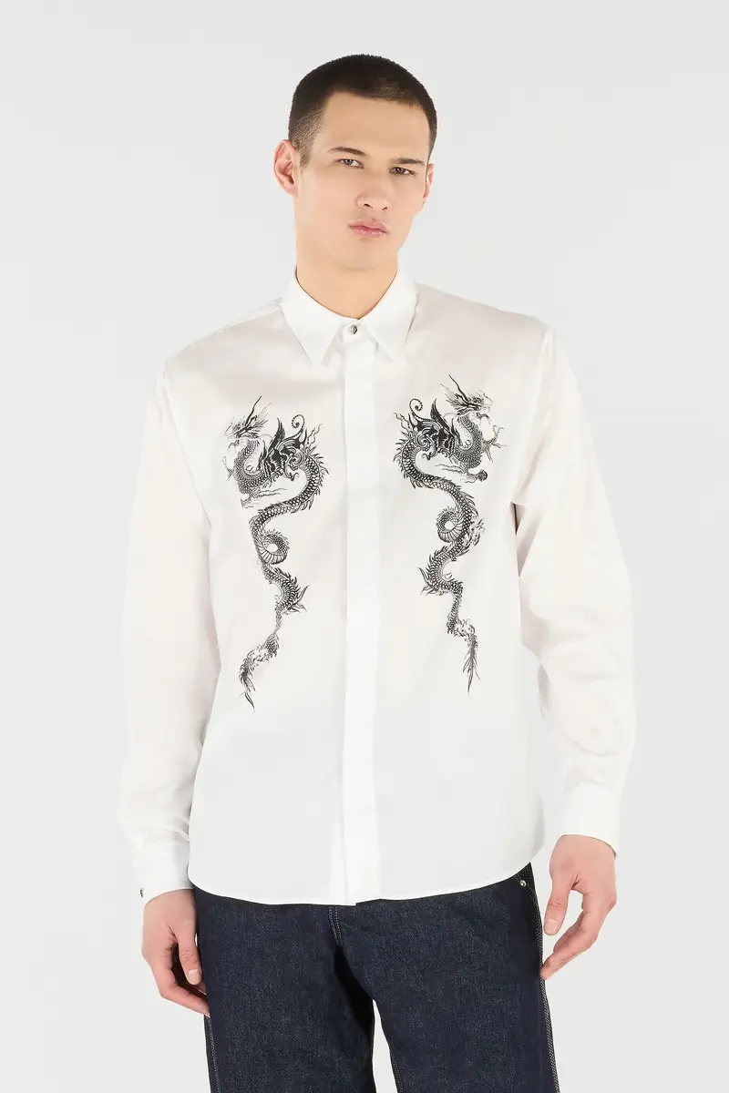 Roberto Cavalli Cotton Shirt With Dragons | Thumbnail 2 Roberto Cavalli Cotton Shirt With Dragons | Thumbnail 2