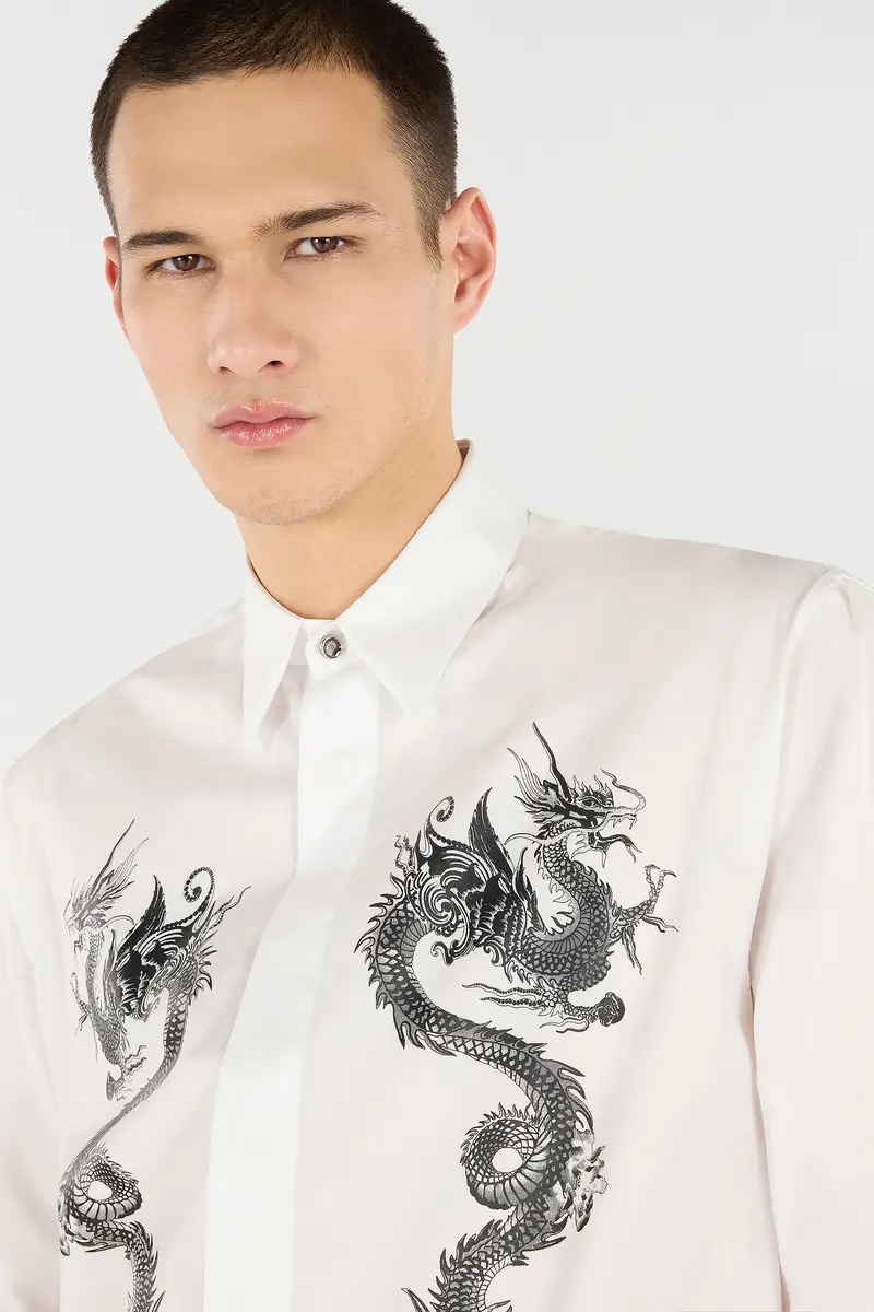Roberto Cavalli Cotton Shirt With Dragons | Thumbnail 5 Roberto Cavalli Cotton Shirt With Dragons | Thumbnail 5