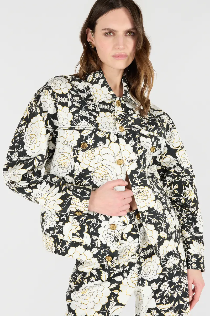 Roberto Cavalli Denim Jacket With Flowers | Thumbnail 6 Roberto Cavalli Denim Jacket With Flowers | Thumbnail 6
