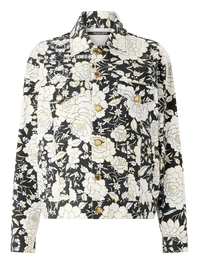 Denim Jacket With Flowers Denim Jacket With Flowers
