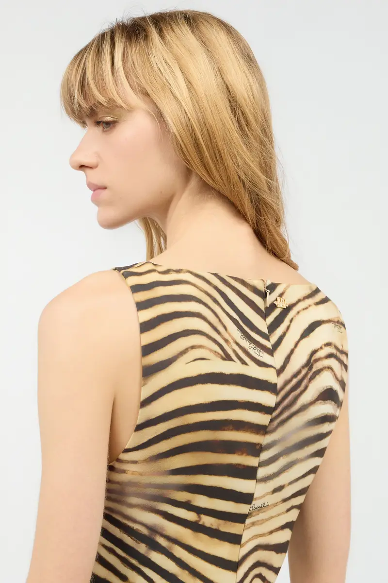 Roberto Cavalli Mini Dress With Tiger Skin Print | Thumbnail 6