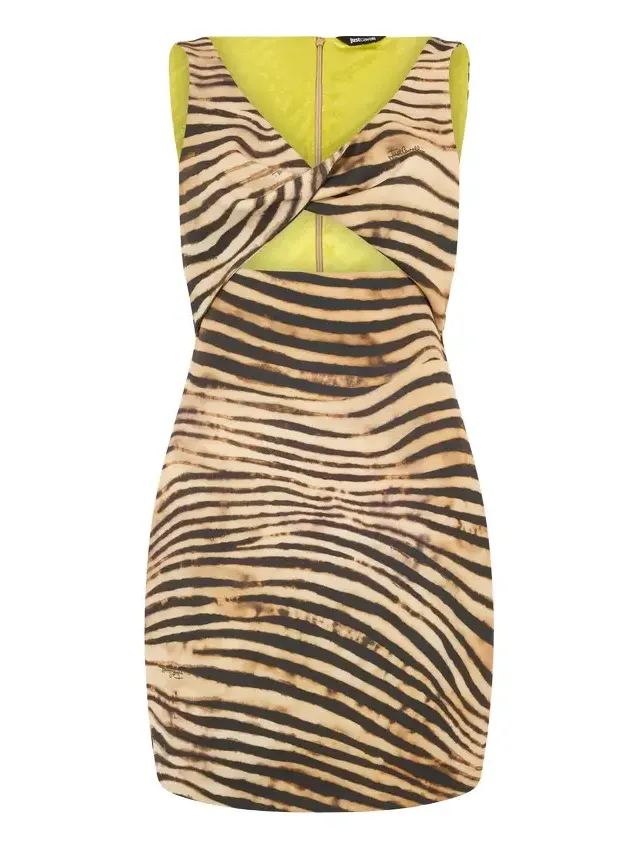 Mini Dress With Tiger Skin Print Mini Dress With Tiger Skin Print