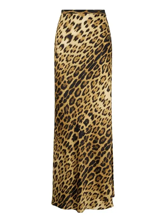 Silk Skirt With Jaguar Skin Print Silk Skirt With Jaguar Skin Print
