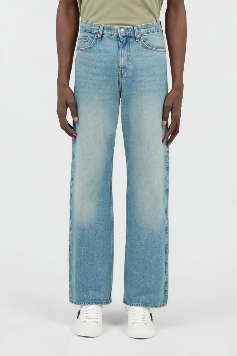 Roberto Cavalli Light Blue Wide-Leg Jeans With Monogram RC | Thumbnail 2 Roberto Cavalli Light Blue Wide-Leg Jeans With Monogram RC | Thumbnail 2