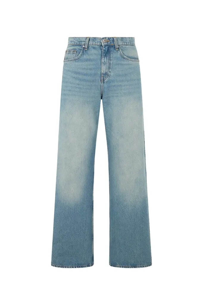 Roberto Cavalli Light Blue Wide-Leg Jeans With Monogram RC | Image 1 Roberto Cavalli Light Blue Wide-Leg Jeans With Monogram RC | Image 1