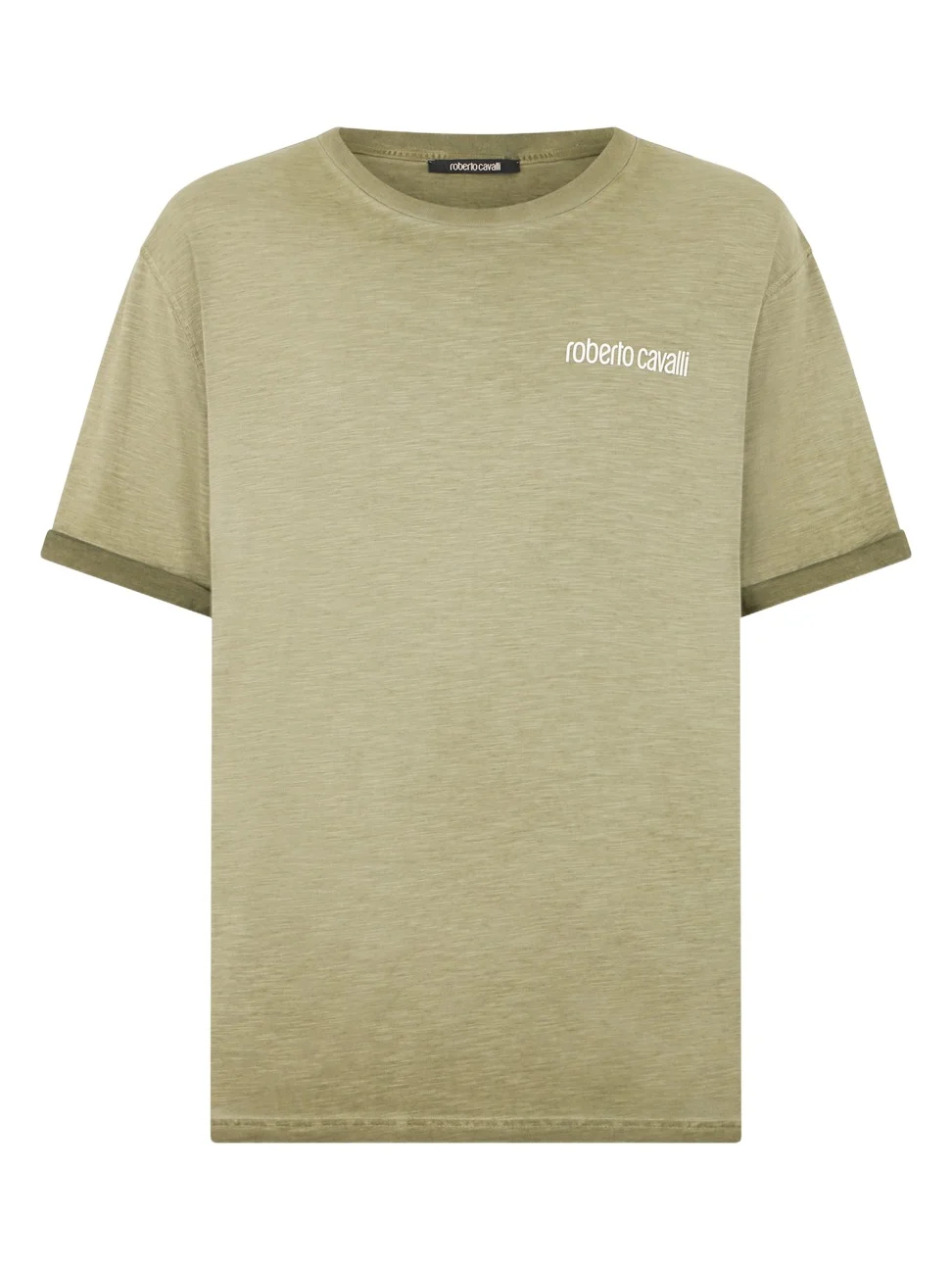 Roberto Cavalli Green T-Shirt with Back Snake Print