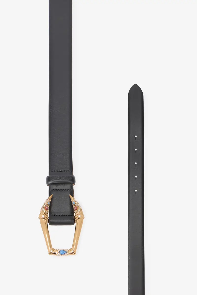 Roberto Cavalli Black belt with jeweled buckle | Thumbnail 2