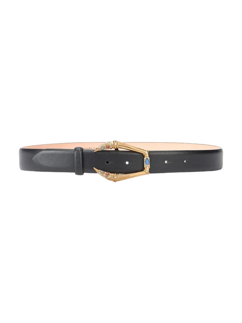 Black belt with jeweled buckle Black belt with jeweled buckle