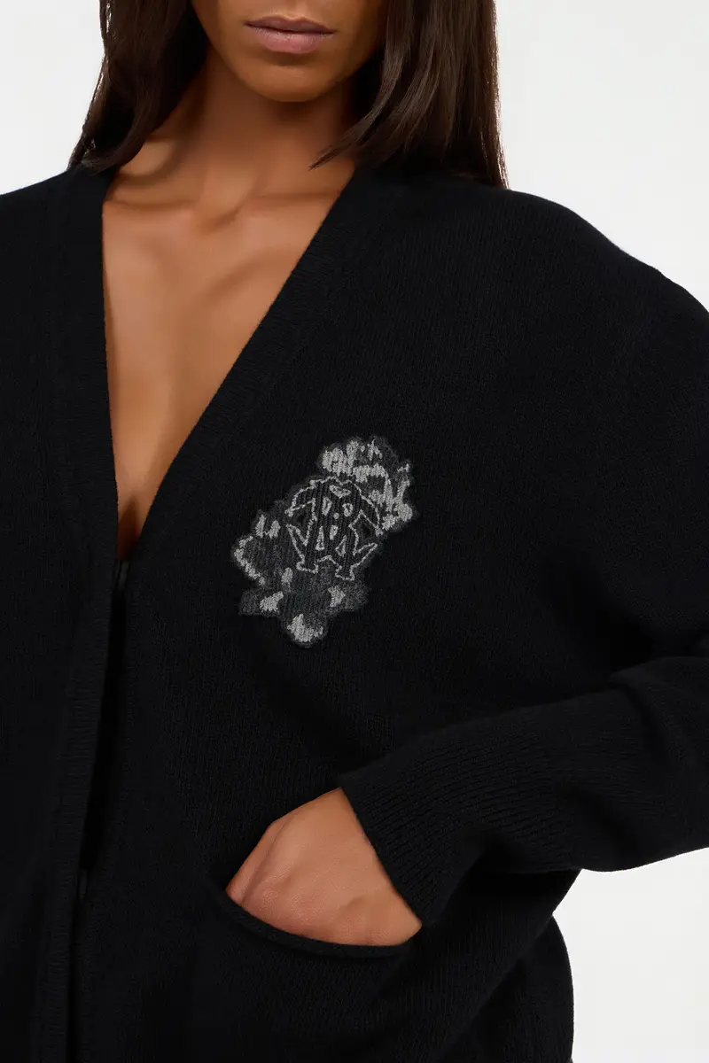 Roberto Cavalli Black cardigan with Monogram Mirror Snake | Thumbnail 5 Roberto Cavalli Black cardigan with Monogram Mirror Snake | Thumbnail 5