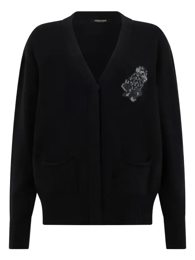 Black cardigan with Monogram Mirror Snake