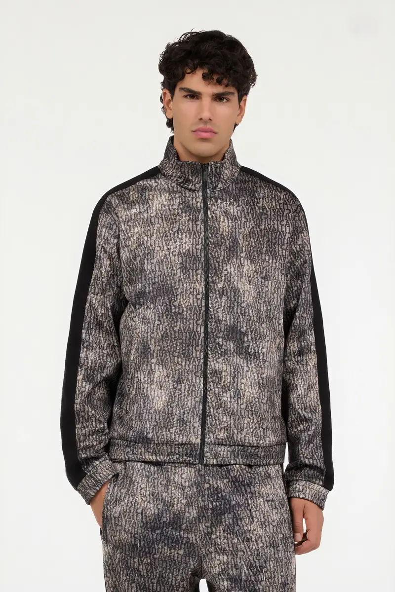 Roberto Cavalli Faded Effect Sweatshirt with All-Over Lettering | Thumbnail 2 Roberto Cavalli Faded Effect Sweatshirt with All-Over Lettering | Thumbnail 2