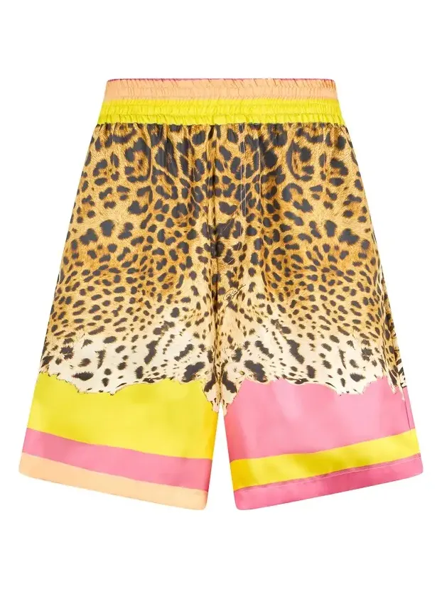 Roberto Cavalli Cavalli Pop Print Silk Bermuda Shorts