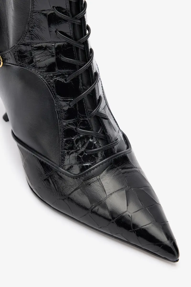 Roberto Cavalli Crocodile-Effect Lace-Up Ankle Boots | Thumbnail 5 Roberto Cavalli Crocodile-Effect Lace-Up Ankle Boots | Thumbnail 5