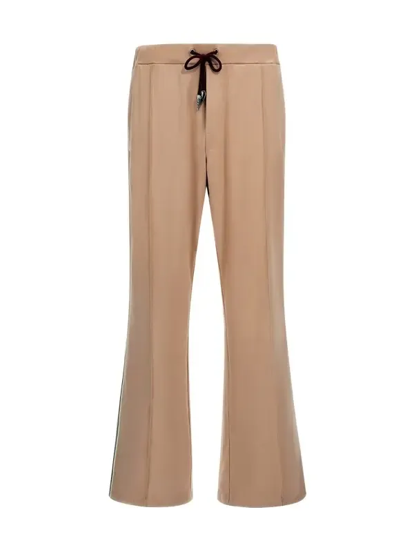 Beige Flared Trousers With Side Bands Beige Flared Trousers With Side Bands