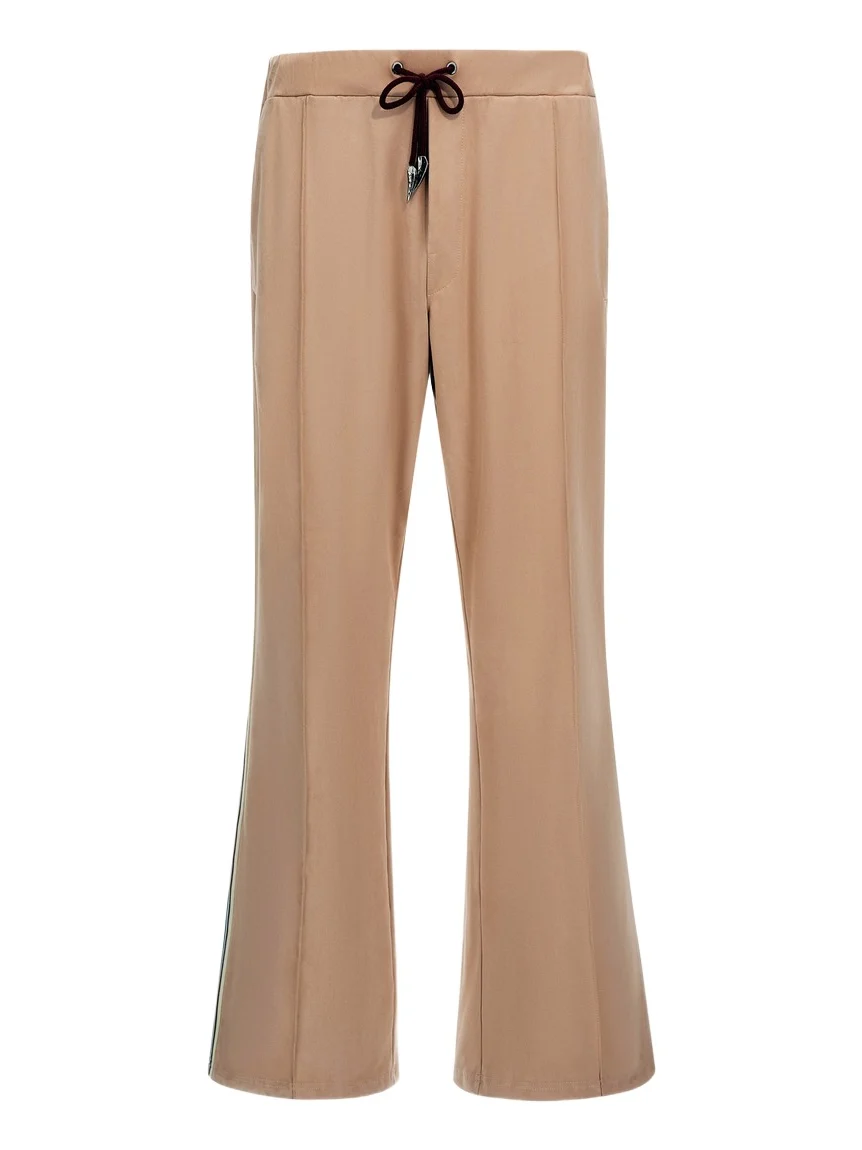 Beige Flared Trousers With Side Bands Beige Flared Trousers With Side Bands